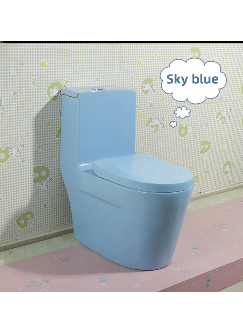 Ceramic Kids Toilet Colorful Potty Trainer B blue