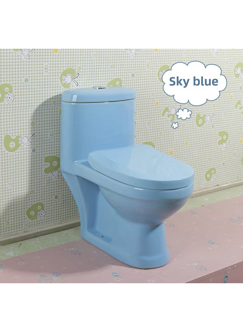 Ceramic Kids Toilet Colorful Potty Trainer A blue toilet