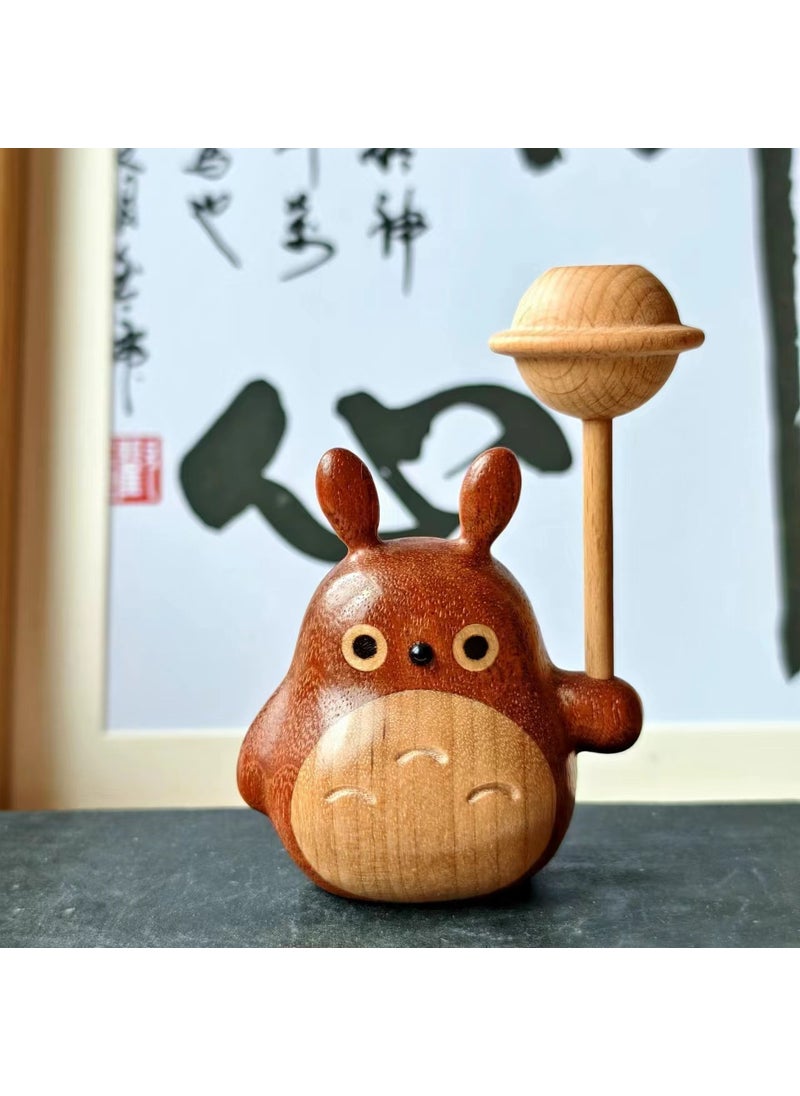 Wooden Whale Desk Toy for Stress Relief Totoro (can put essential oil)