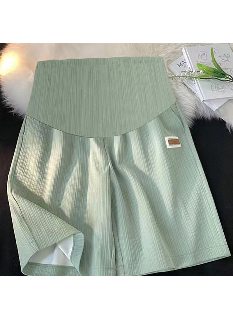 Summer Maternity Shorts Ice Silk Loose Fit High Quality-[Light Green]]