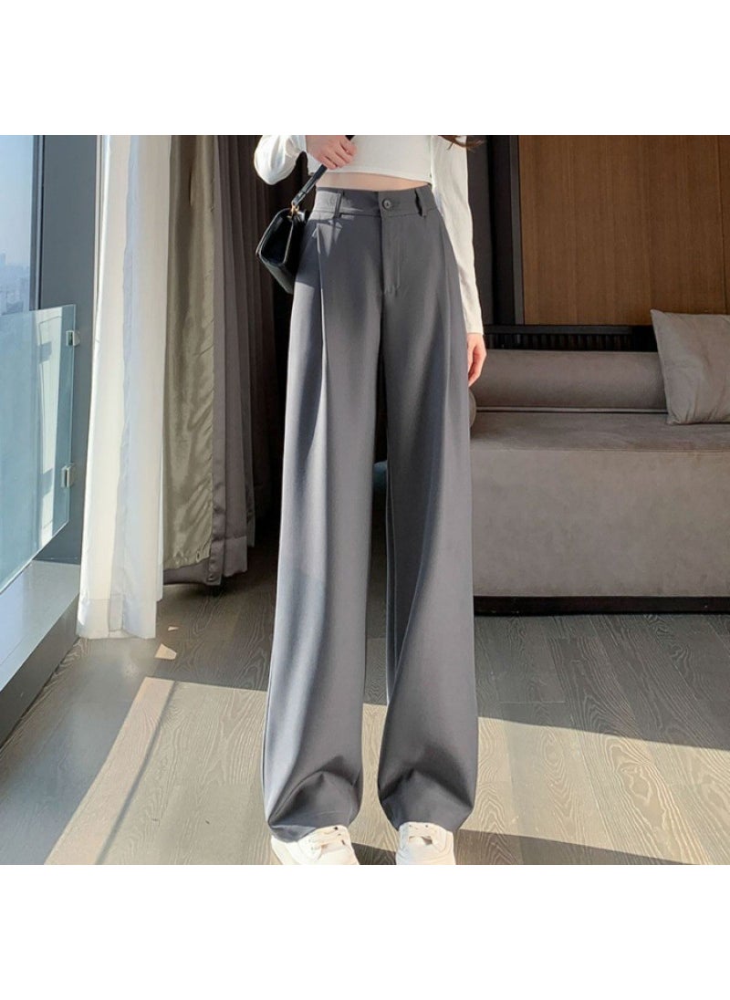 1 x 5 pcs Black High Waist Trousers Slimming Tapered Womens Grey