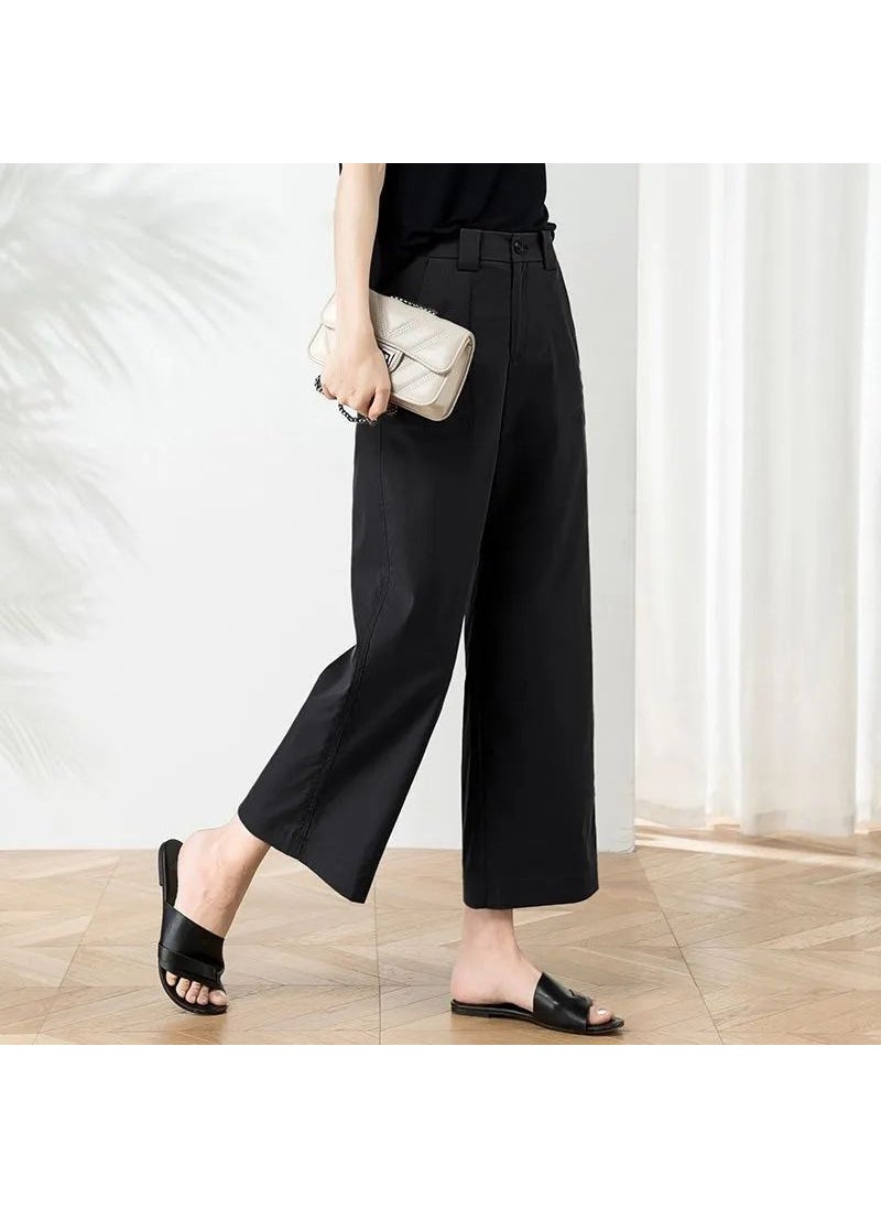 1 x 5 pcs 2023 Spring Summer High-Waist Khaki Palazzo Pants Black