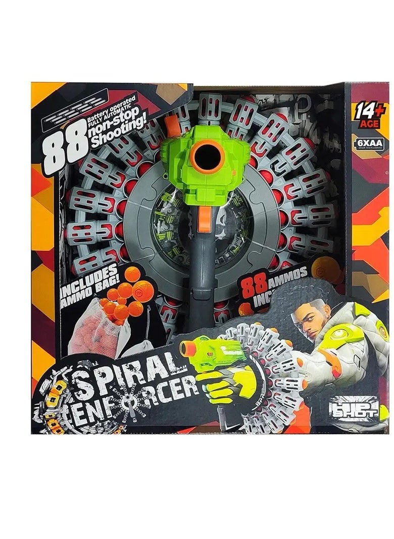 Soft Foam Dart Blaster Toy with 88 Bullets - Spiral Enforcer Playset