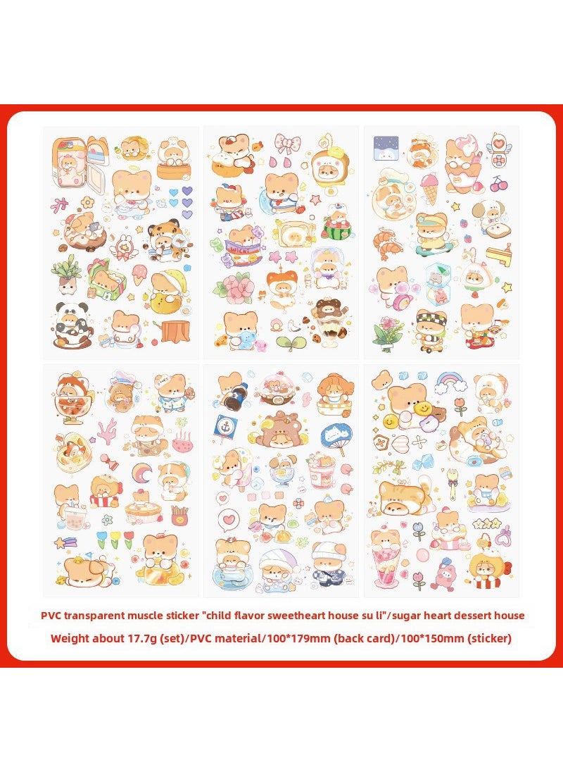 1 x 5 pcs 40 Cute Cartoon PVC Stickers Waterproof DIY 09 Candy Candy House