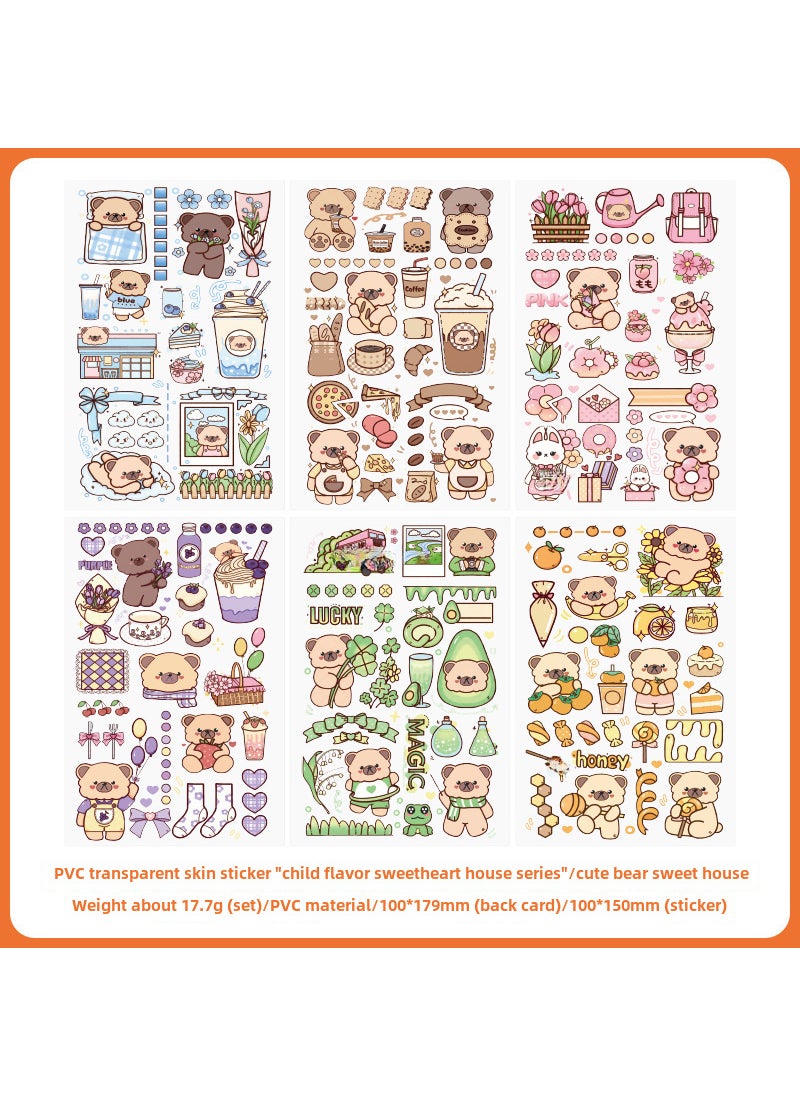 1 x 5 pcs 40 Cute Cartoon PVC Stickers Waterproof DIY 17 cute bear sweet House