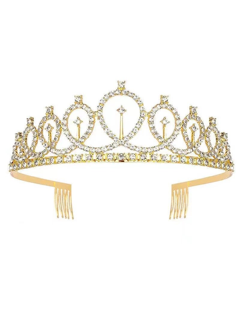 1 x 5 pcs Elegant Birthday Party Crown Headband Gold