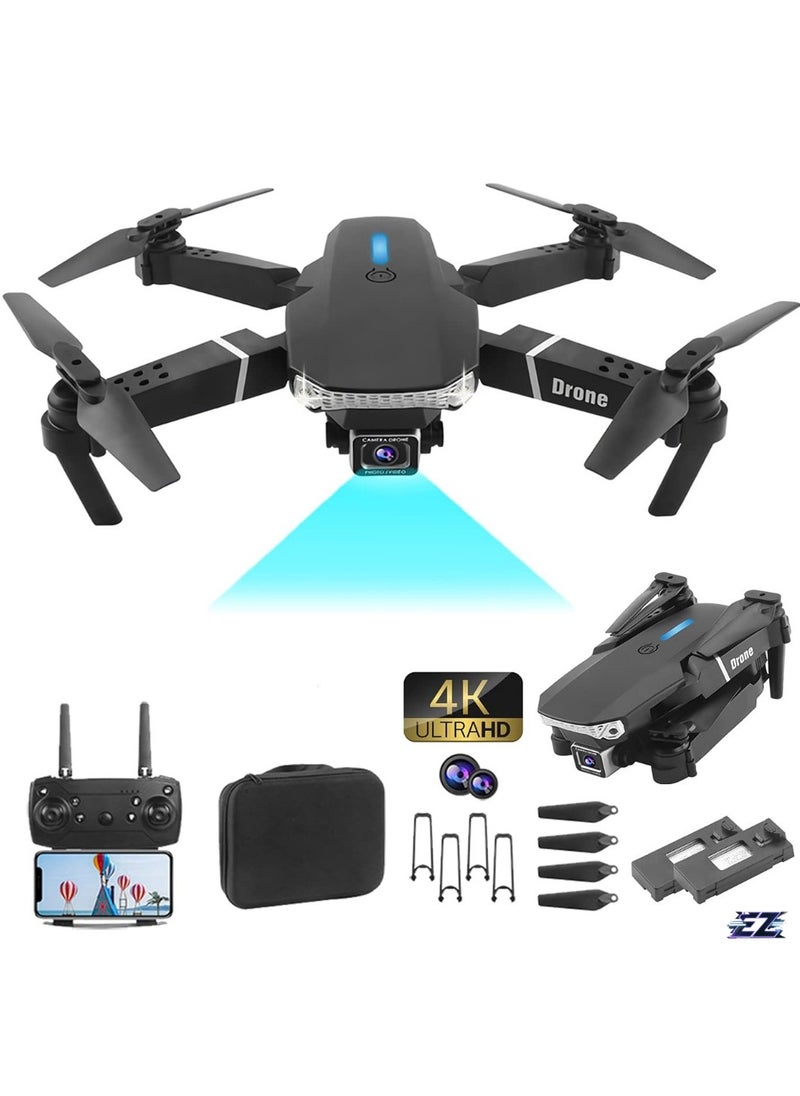 New E88 Pro Max Best Mini Drone With Camera 4k for adult For Kids hd Dual Camera Adults and Teenager Fordable Remote RC HD 1080P Quad-Copter FPV Wifi Transmission Phone Control Black