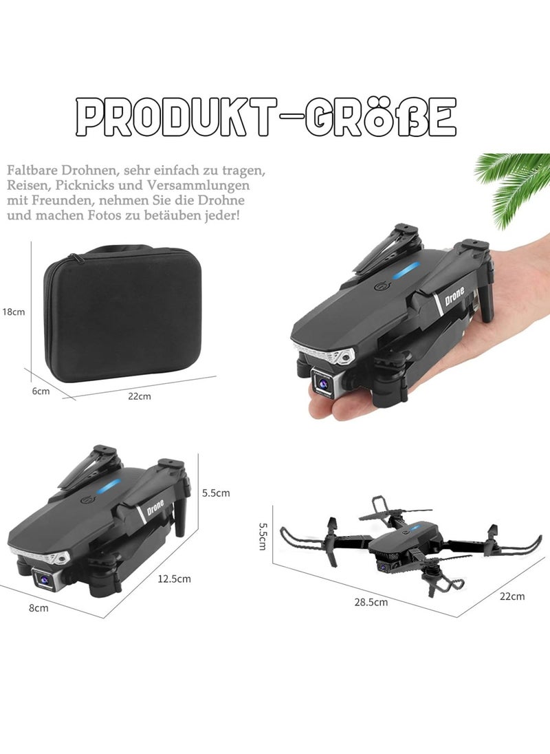 New E88 Pro Max Best Mini Drone With Camera 4k for adult For Kids hd Dual Camera Adults and Teenager Fordable Remote RC HD 1080P Quad-Copter FPV Wifi Transmission Phone Control Black