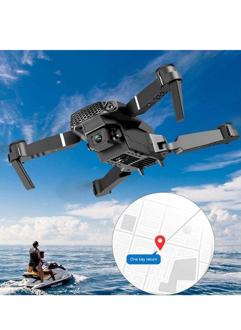 New E88 Pro Max Best Mini Drone With Camera 4k for adult For Kids hd Dual Camera Adults and Teenager Fordable Remote RC HD 1080P Quad-Copter FPV Wifi Transmission Phone Control Black