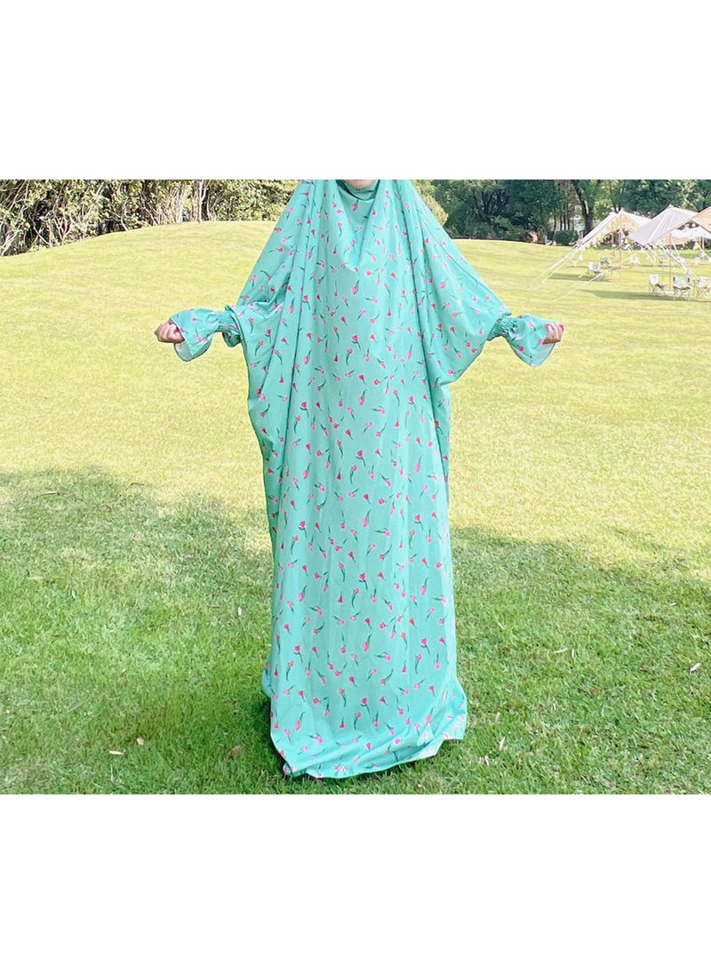 2022 Loriya Floral Maxi Dress Robe LR545 Light green