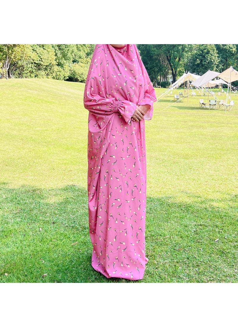 2022 Loriya Floral Maxi Dress Robe LR545 Pink