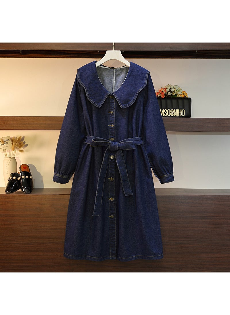 Plus Size Denim Dress Autumn 2024 Blue (delivered within 48 hours)