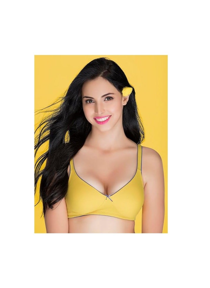 Clovia Women's Cotton Non Padded Wire Free Half Cup Full-Coverage Bra