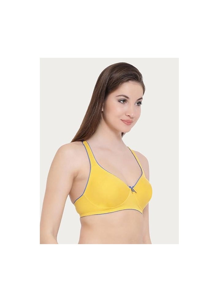 Clovia Women's Cotton Non Padded Wire Free Half Cup Full-Coverage Bra