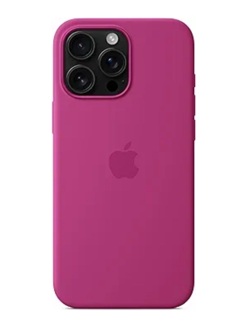 iphone 16 pro max silicone case with magsafe case - fuchsia