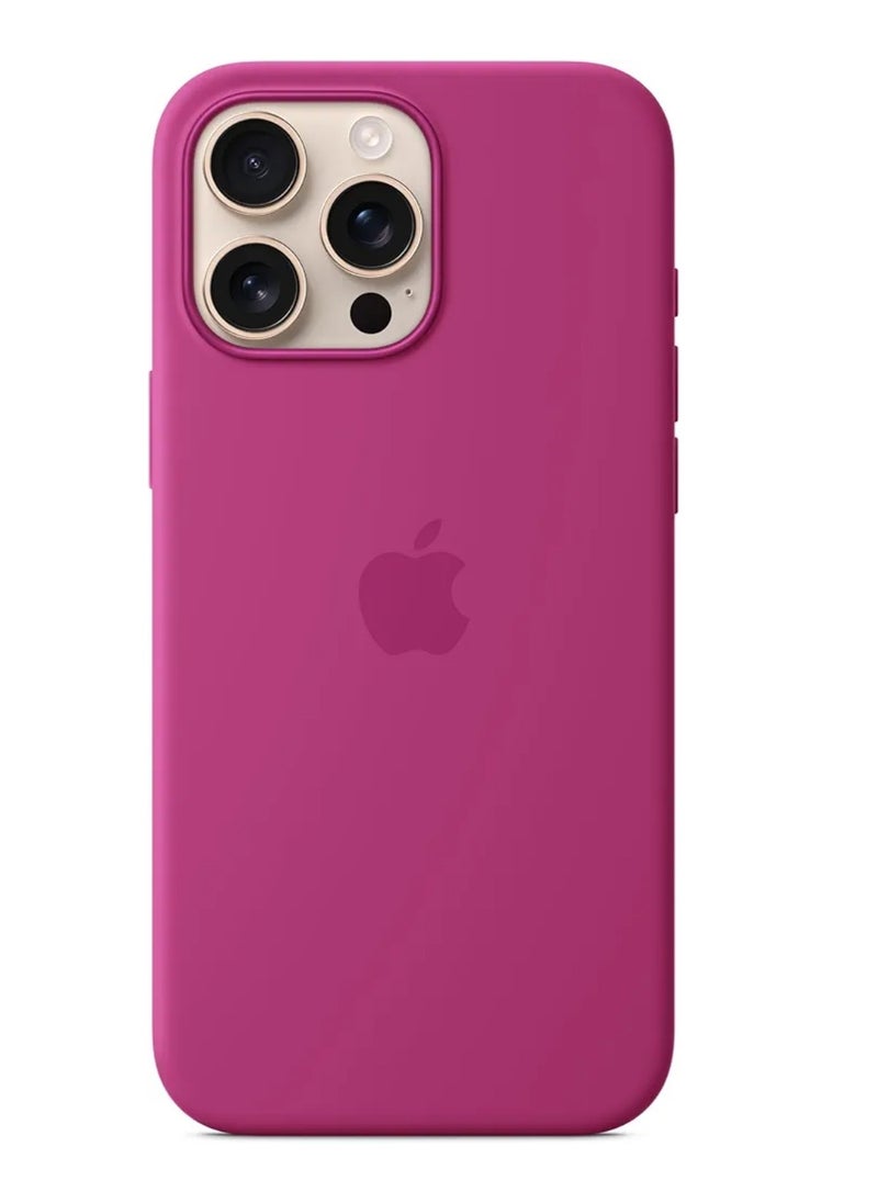 iphone 16 pro max silicone case with magsafe case - fuchsia