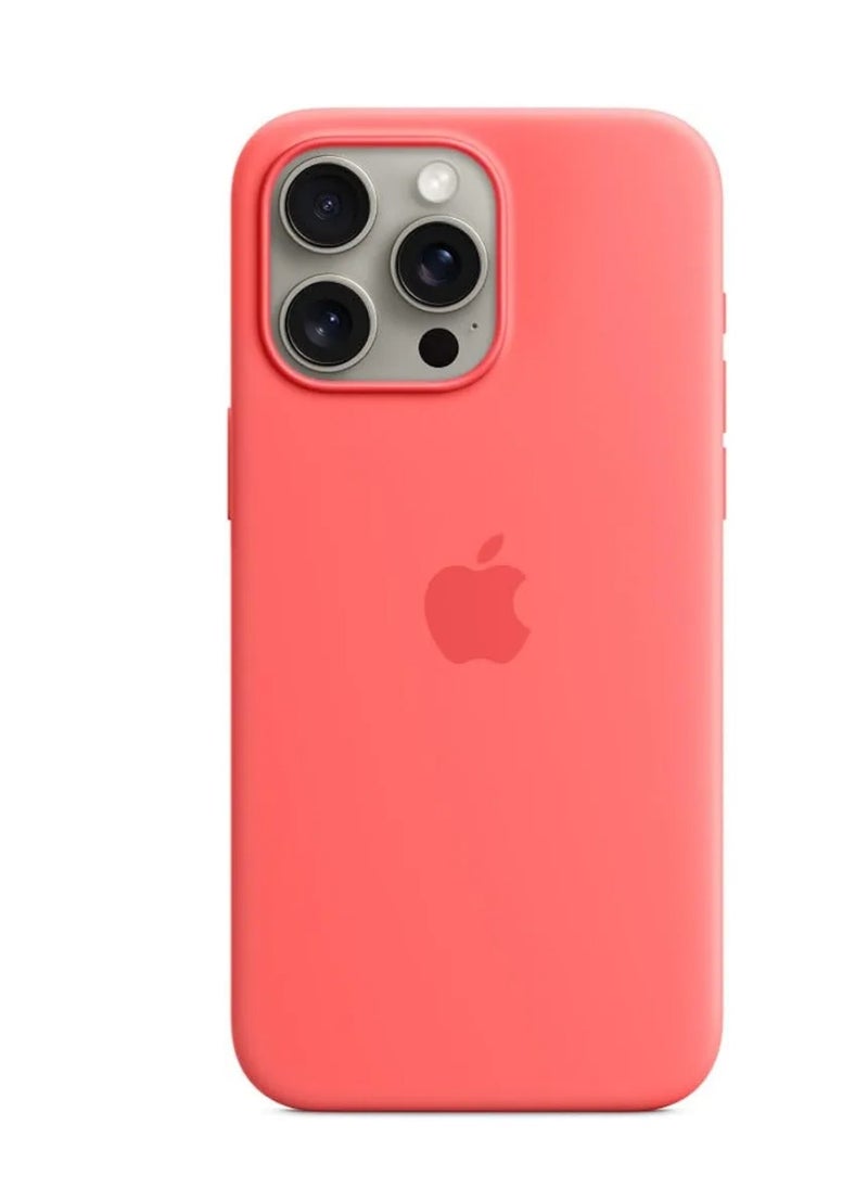 Apple iPhone 15 Pro Max Silicone Case with MagSafe - Guava ​​​​​​​