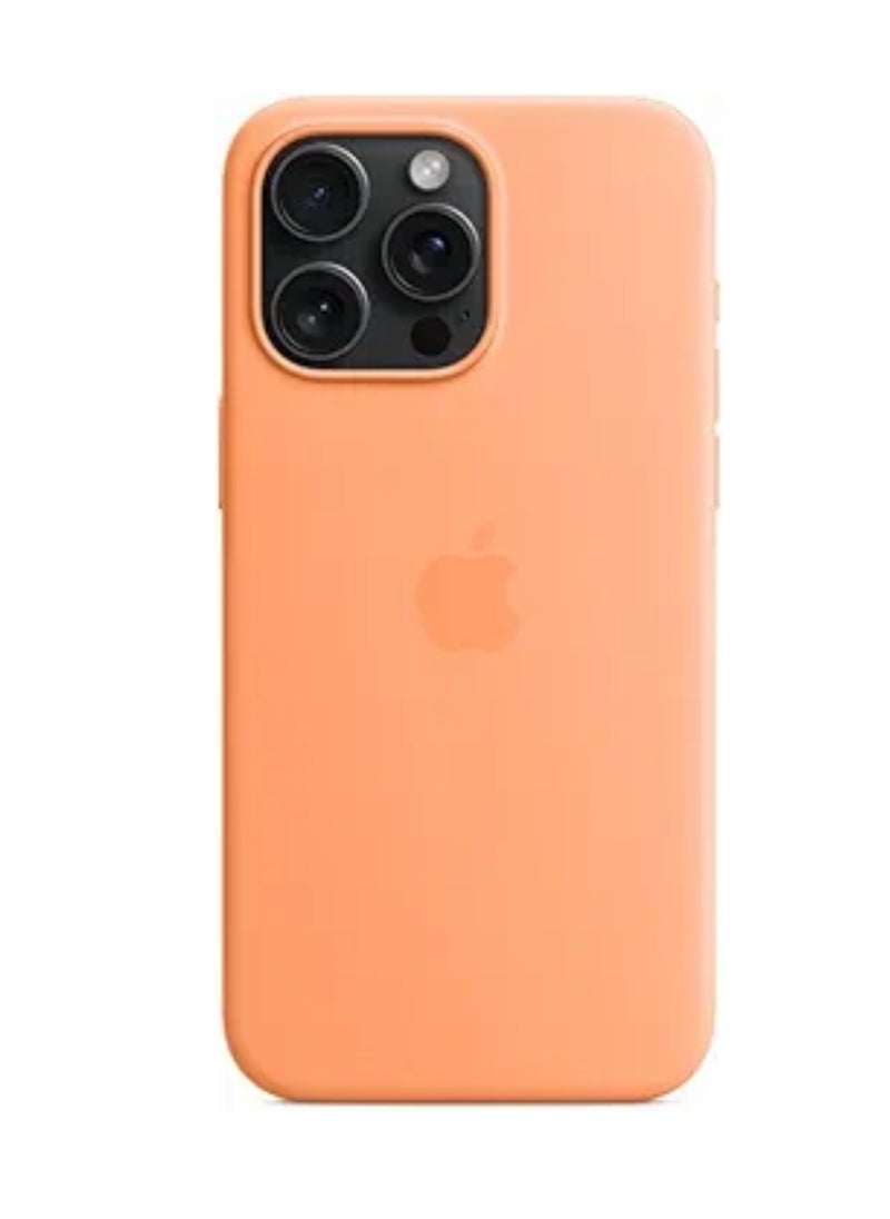 Apple iPhone 15 Pro Max Silicone Case with MagSafe - Orange Sorbet ​​​​​​​