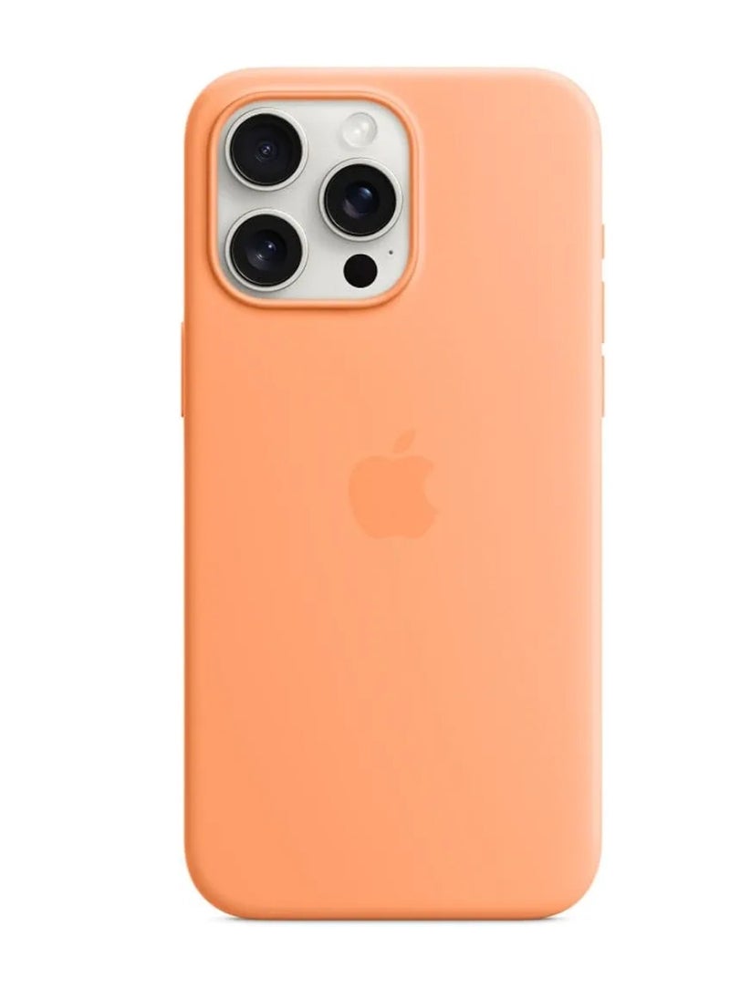 Apple iPhone 15 Pro Max Silicone Case with MagSafe - Orange Sorbet ​​​​​​​