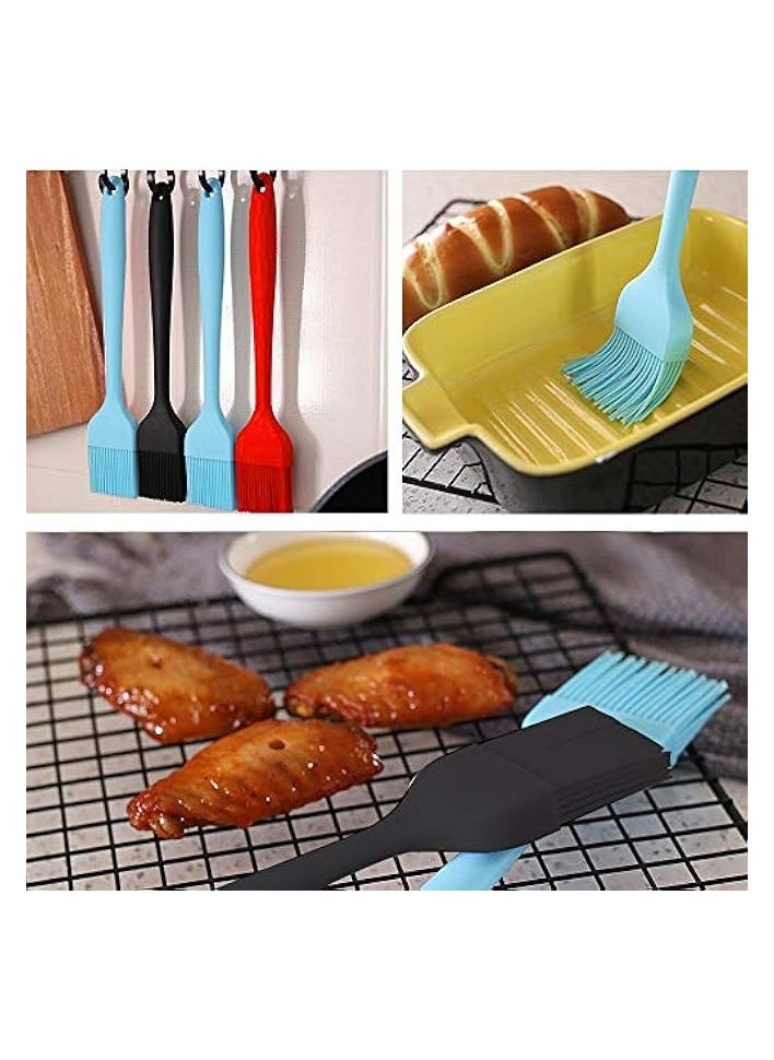 Silicone Basting Brush Set of Two Heat Resistant Long Handle Pastry Brush for Grilling, Baking, BBQ and Cooking Black