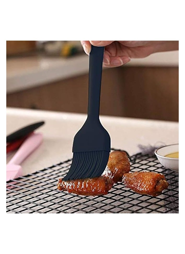 Silicone Basting Brush Set of Two Heat Resistant Long Handle Pastry Brush for Grilling, Baking, BBQ and Cooking Black