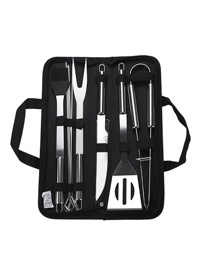 9-Piece Barbecue Grill Tool Set Silver