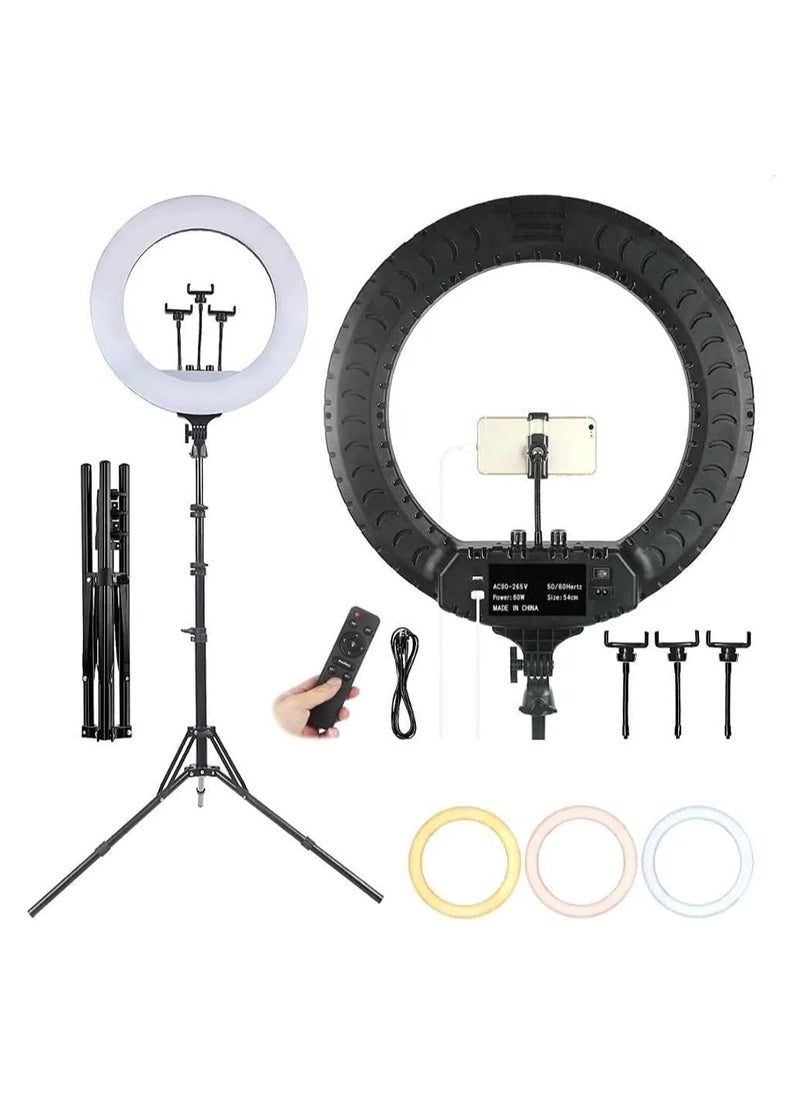 LED Ring Light, 14 Inch Soft Ring Light for Smartphones, Camera, YouTube TikTok Videos with Tripod & 3 phone Holders