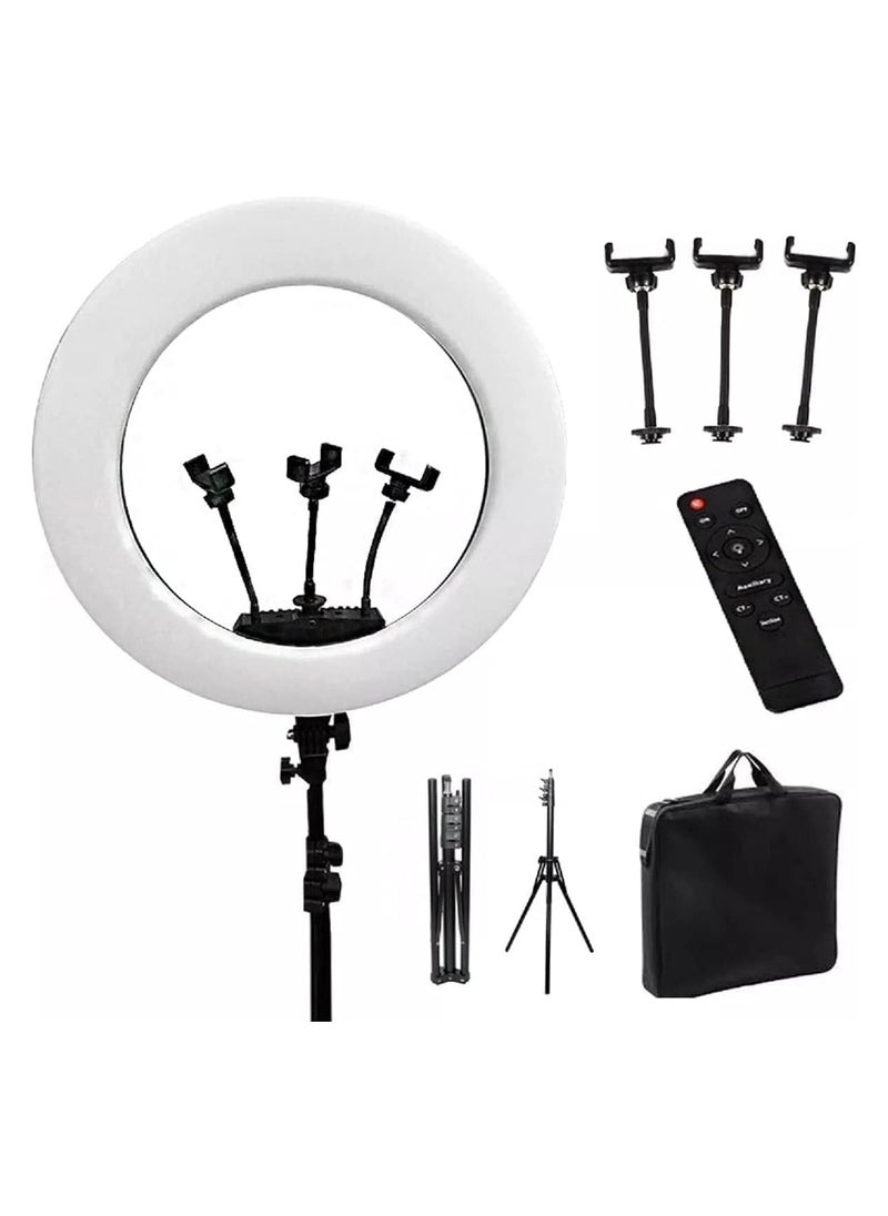 LED Ring Light, 14 Inch Soft Ring Light for Smartphones, Camera, YouTube TikTok Videos with Tripod & 3 phone Holders