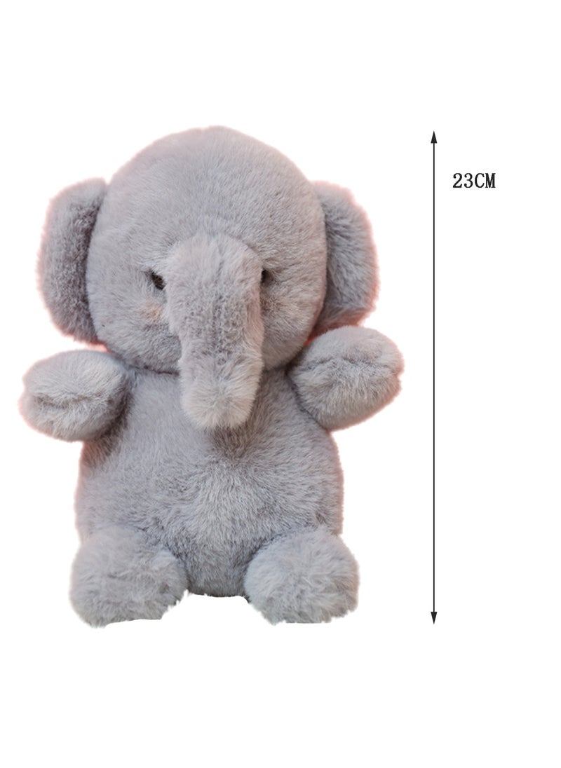 23 CM Cute Little Elephant Plush Toy Soft Stuffed Cartoon Animal Doll For Girls And Boys All Ages Gift