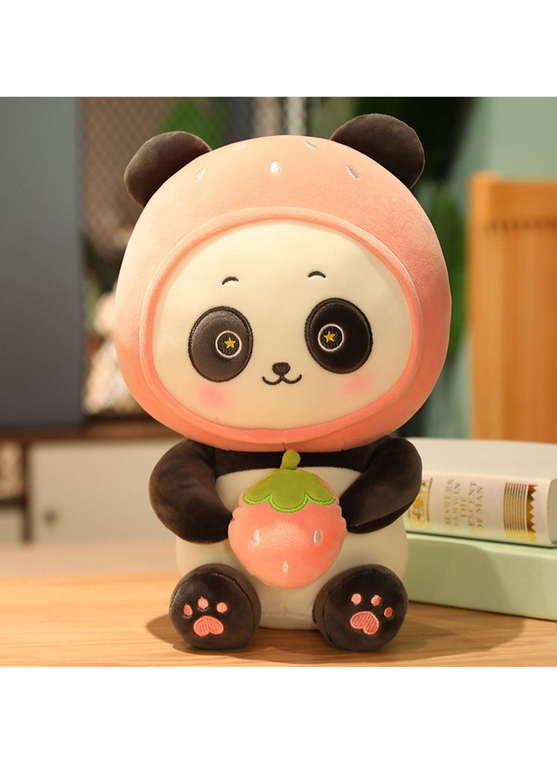 35 CM Cute Panda Plush Toy Soft Stuffed Cartoon Animal Doll For Girls And Boys All Ages Gift（Pink）