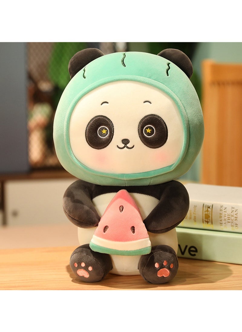 35 CM Cute Panda Plush Toy Soft Stuffed Cartoon Animal Doll For Girls And Boys All Ages Gift（Green）