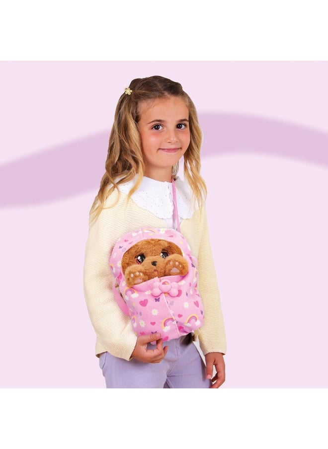 BABY PAWS Sleeping Puppies - Cocker an Interactive Plush Puppy which Makes Sounds, Opens and Closes its Eyes, and Has a Bag to Take the Puppy Around with You - Gift Toy for Girls and Boys +3 Years