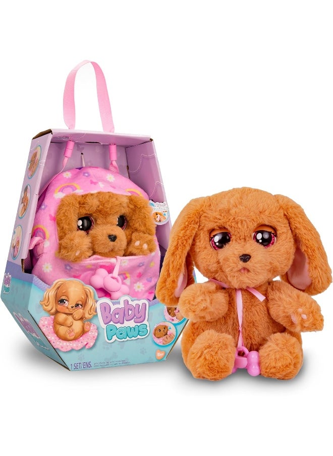 BABY PAWS Sleeping Puppies - Cocker an Interactive Plush Puppy which Makes Sounds, Opens and Closes its Eyes, and Has a Bag to Take the Puppy Around with You - Gift Toy for Girls and Boys +3 Years