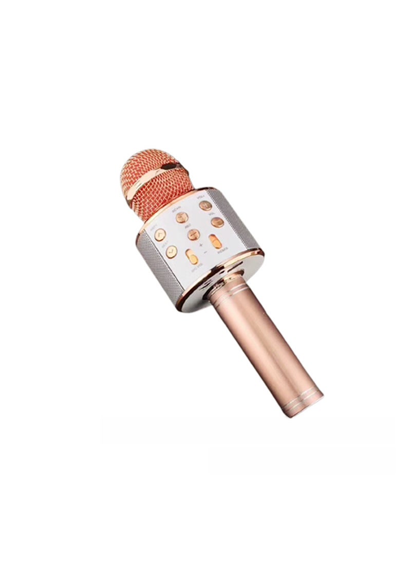 1 x 5 pcs WS858L Wireless Microphone LED Bluetooth Karaoke Speaker Rose gold 858 without light