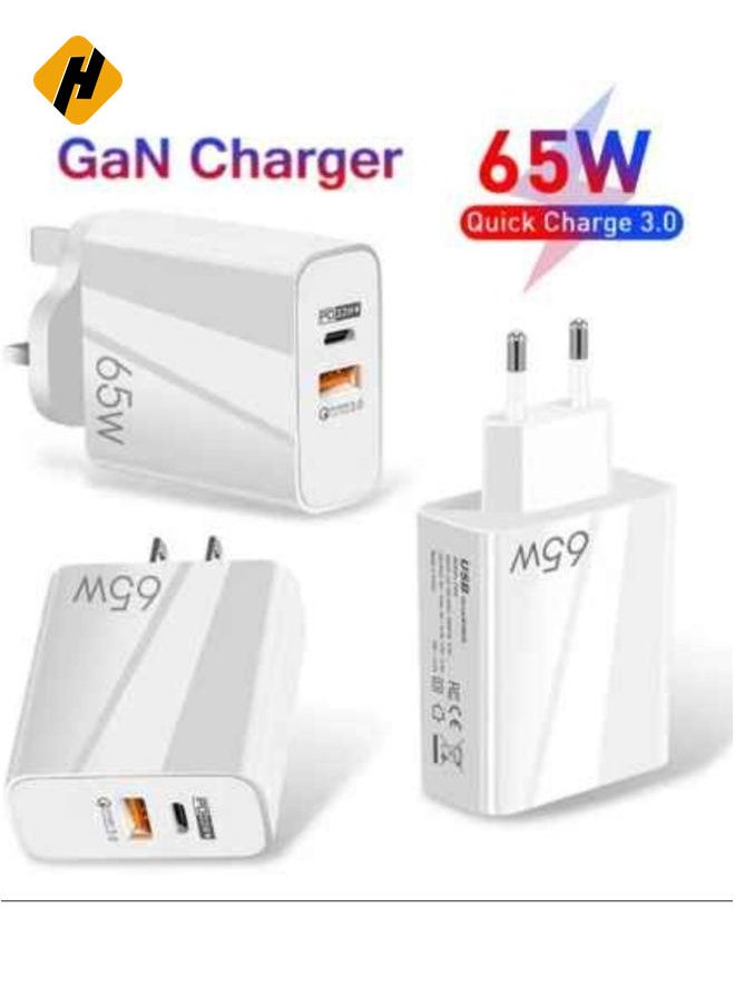 65W Fast Charge Adapter For MacBook Pro Laptop Type C PD Quick Phone Charger For iPhone 13 11 iPad Huawei Samsung