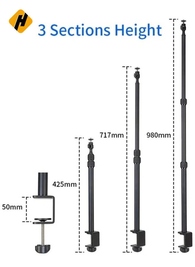 JMARY MT-49 Tabletop Light Stand Clip with 1 / 4-inch Screw for Cameras LED Video Light and Ring Light