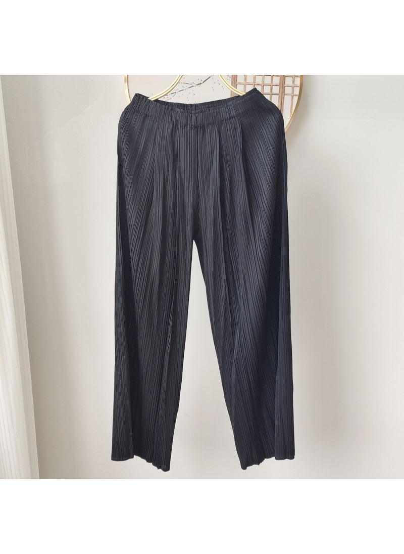 2023 Pleated High-End Plus Size Casual Pants Black