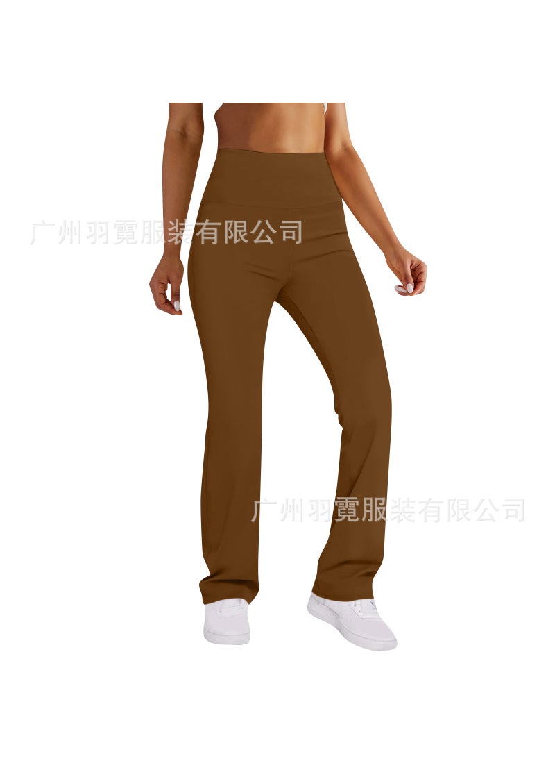 1 x 5 pcs 2024 Spring Casual Quick-Dry Wide-Leg Pants for Women Camel 9#