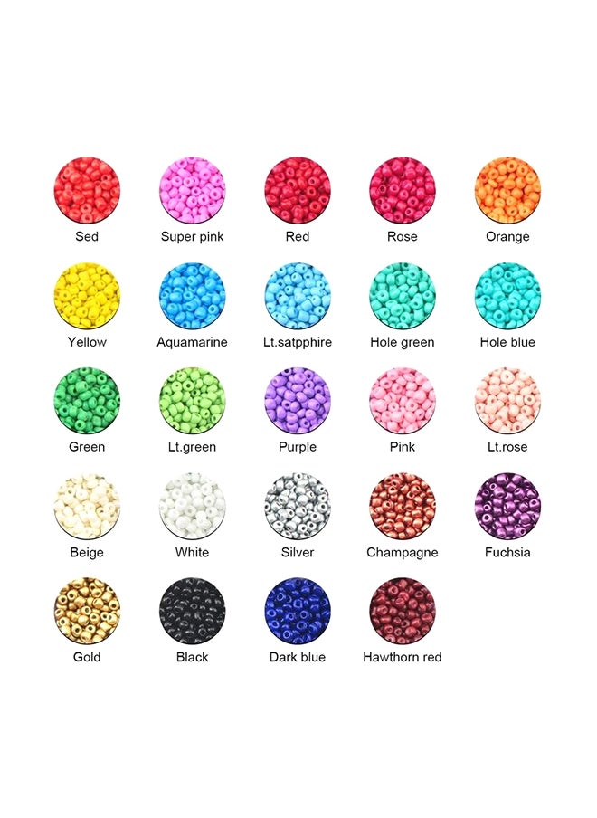 10000-Piece Opaque Glass Seed Beads Kit