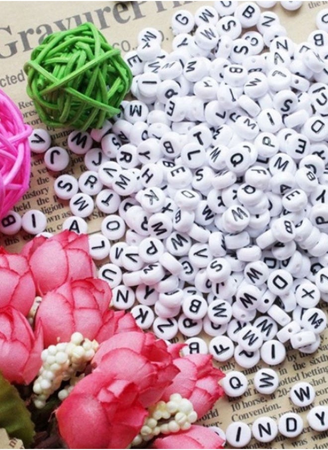 1000-Piece DIY Crafting Round Alphabet Letters Spacer Bead Set