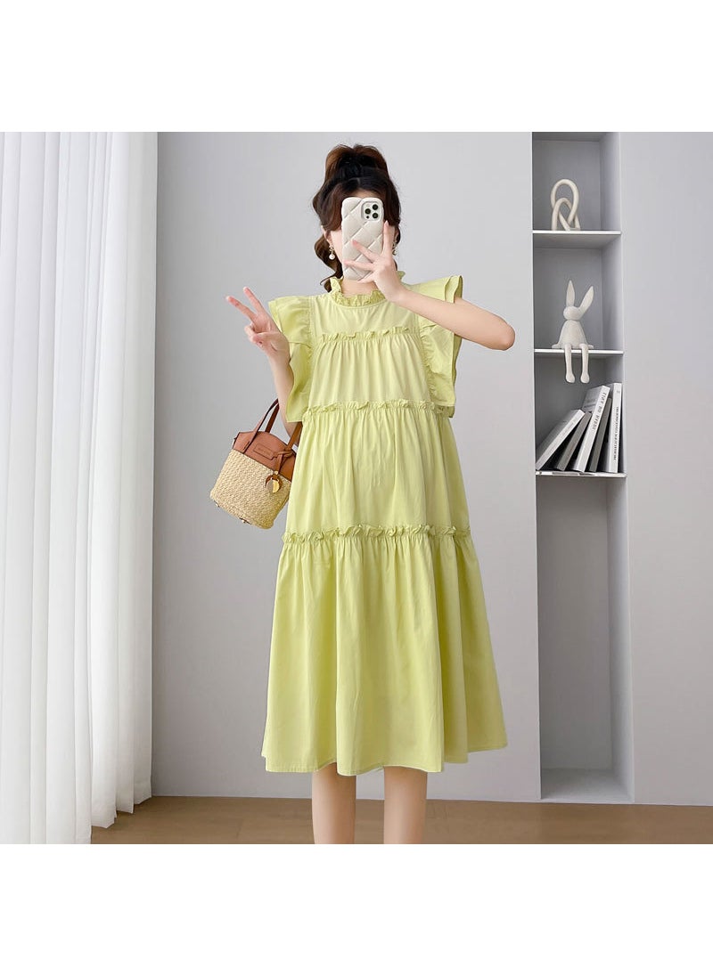 2023 Summer Sweet Maternity Dress Green