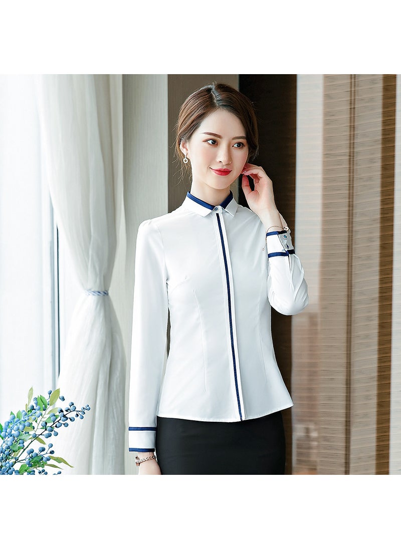 Navy Blue Womens Blazer Spring Autumn Suit 662 long-sleeved white shirt