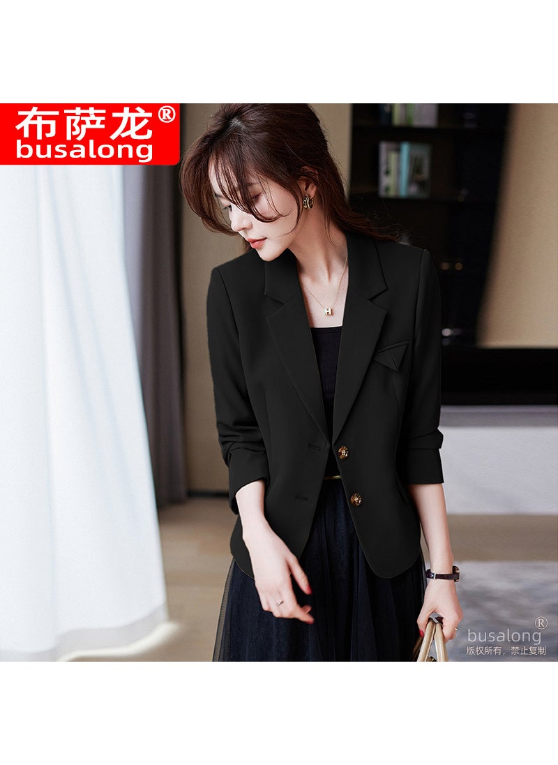 1 x 5 pcs 2023 Busalong Womens Long Sleeve Blazer Beige coat