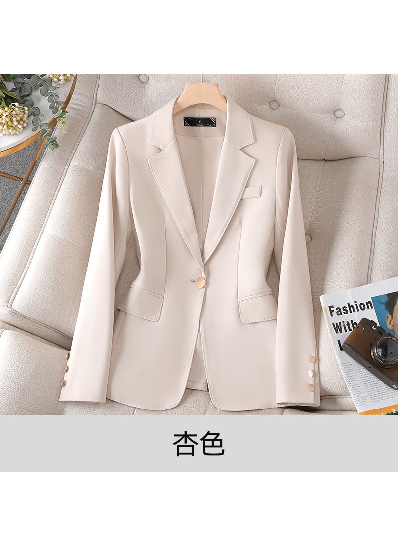 Khaki Womens Blazer Spring 2023 Slim Fit Apricot suit
