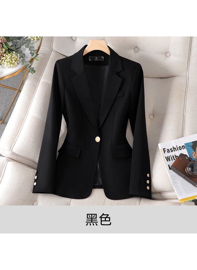 Khaki Womens Blazer Spring 2023 Slim Fit Black suit