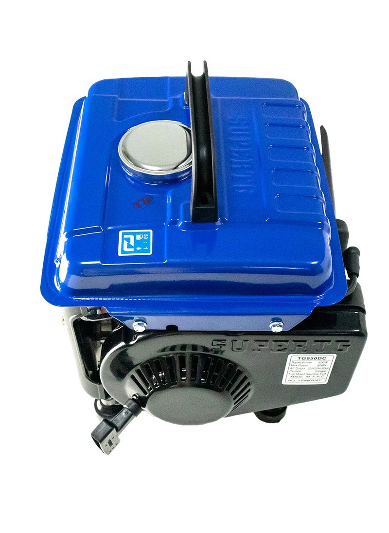 800W Portable Gasoline Generator with 4L Capacity For Outdoor Use, SUPERTG TG950DC - Blue & Black