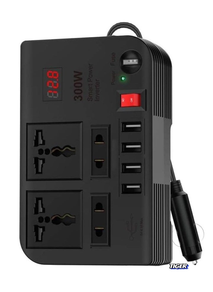 300W Car Power Extension Socket – Spark 3 with USB 3.1A Charging Ports & Voltage Protection for Safe & Convenient Use