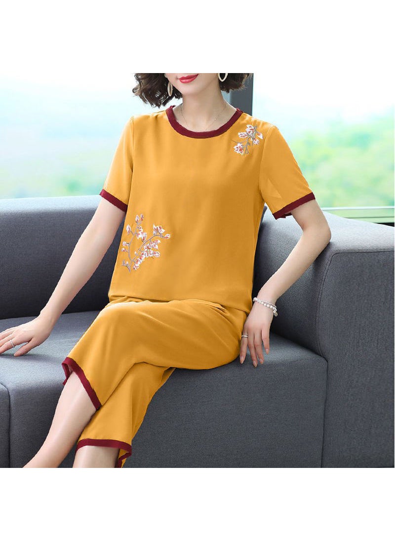 Casual Pants for Mature Women Yellow [two-piece]]