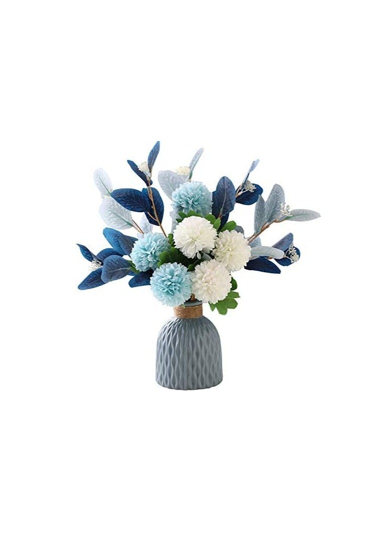 Artificial Flowers with Vase Faux Hydrangea Flower Arrangements for Home Garden Party Wedding Decoration