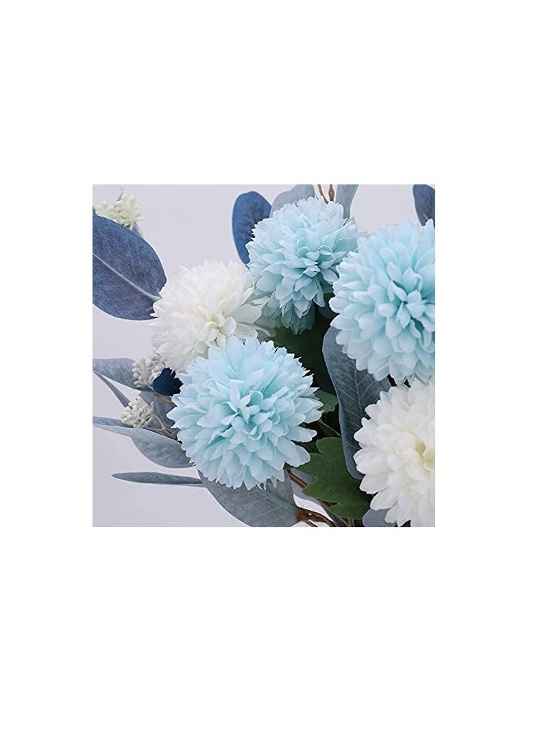 Artificial Flowers with Vase Faux Hydrangea Flower Arrangements for Home Garden Party Wedding Decoration